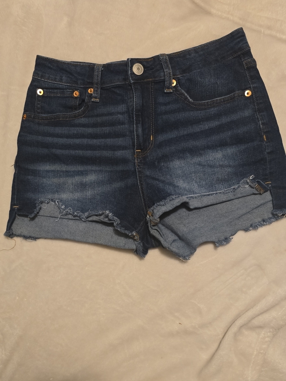 No Boundaries Indigo Rolled & Frayed Denim Shorts
